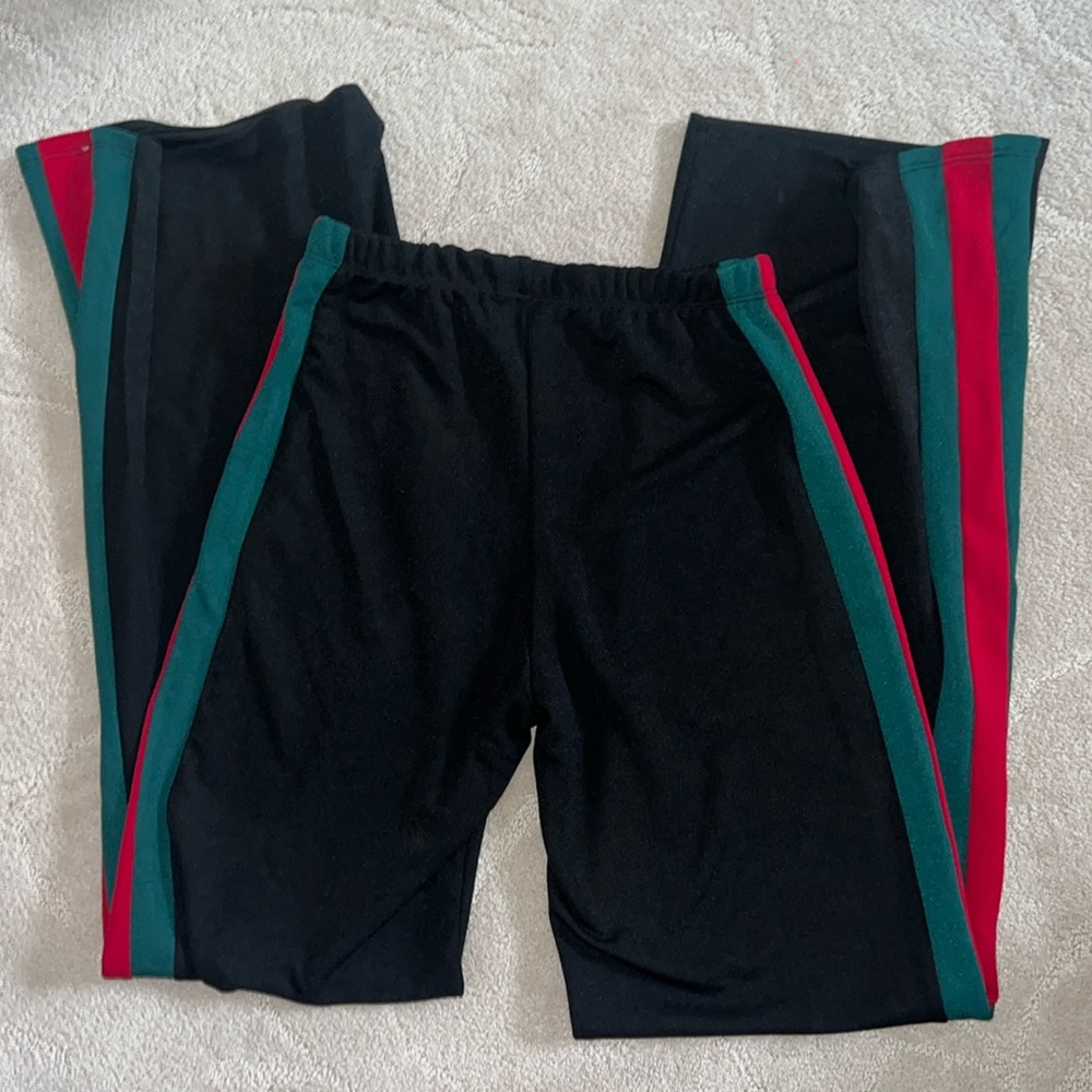 VERY LIGHTLY WORN!!! Black flowy pants w/ stripe